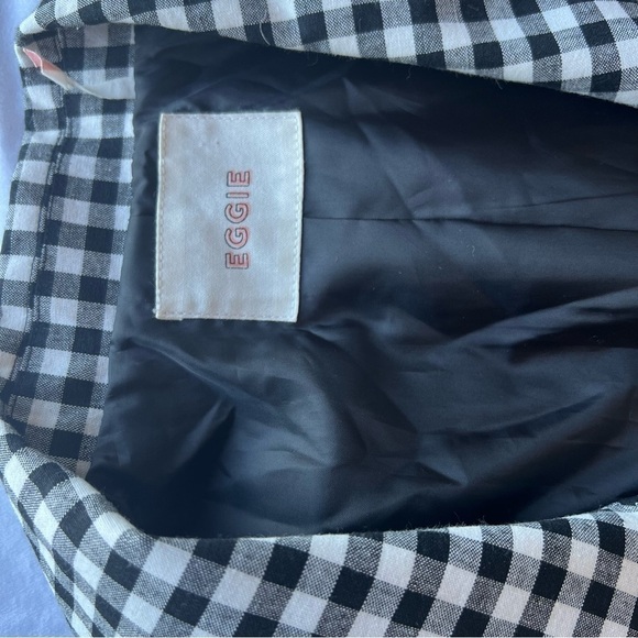 Eggie Gingham Checkered Oversized Jacket in Black and White Size Medium - Picture 7 of 11
